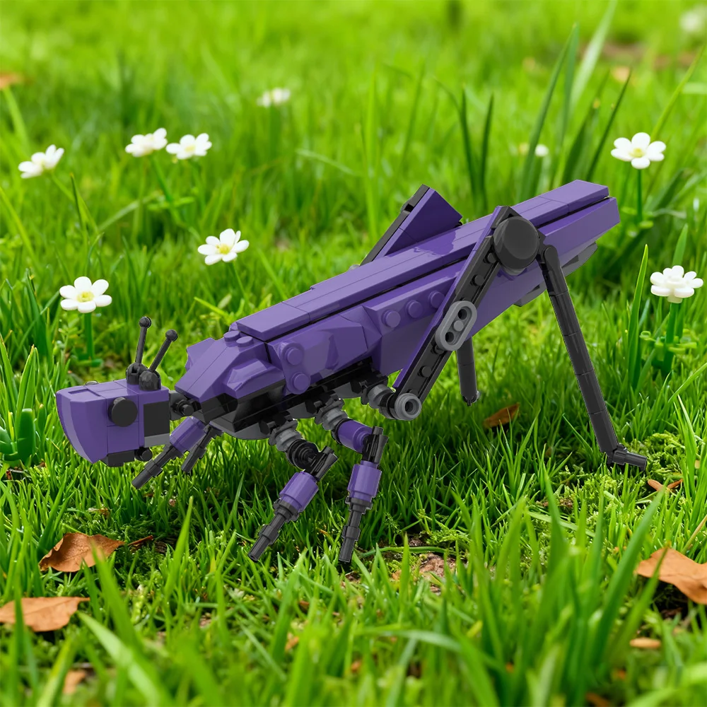 

Royal Blue Grasshopper Building Blocks Set Detailed Locust Model with Long Antennae & Jumping Legs Realistic Wildlife DIY Kit