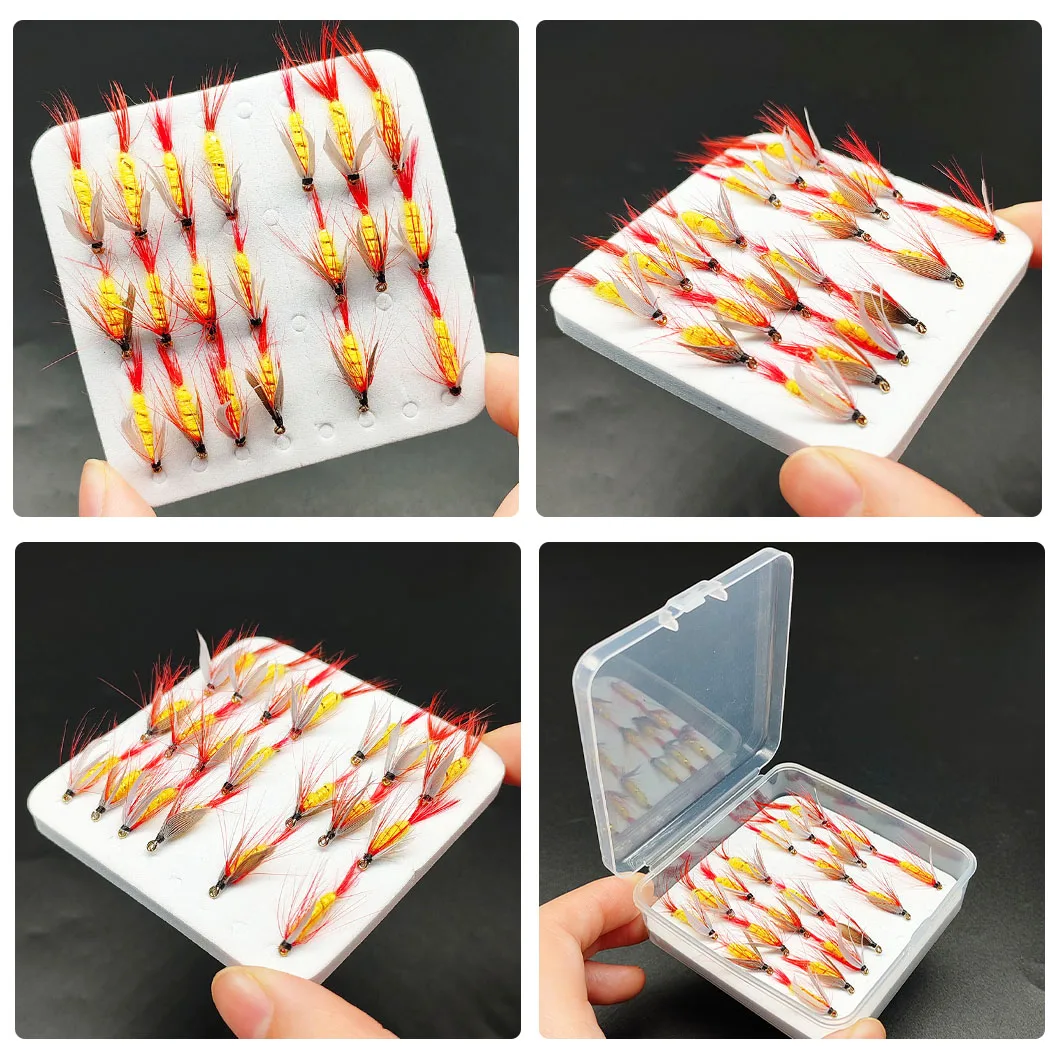 Moscas artificiales húmedas rojas – Ninfa para trucha, perca y salmón - imagen 3