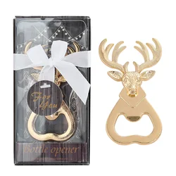 Reindeer Bottle Opener Corkscrew Deer Head Beer Opener Waiter Bar Kitchen Tool Gift for Wedding Christmas Party Novelty Gadgets