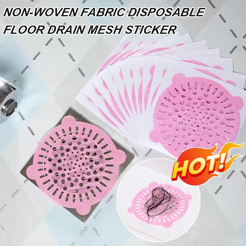 Self-adhesive Bathroom Floor Drain Stickers disposable leak sticker Non-woven Anti-blocking Filter Screen Kitchen Accessories