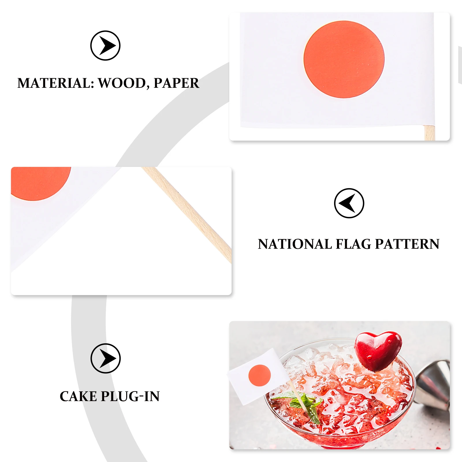 

200pcs Flag Picks Wooden Paper Cocktail Toppers For Dessert Appetizer Decorative Toothpicks Hawaiian Party Bar Tool Kitchen Bar