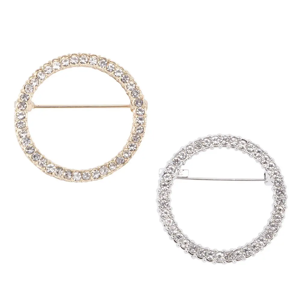 Clothing Fashion Rhinestone Silver Color Cardigan Fixed Braces Crystal For Women Men Jewelry Accessories Brooches Pins Corsage