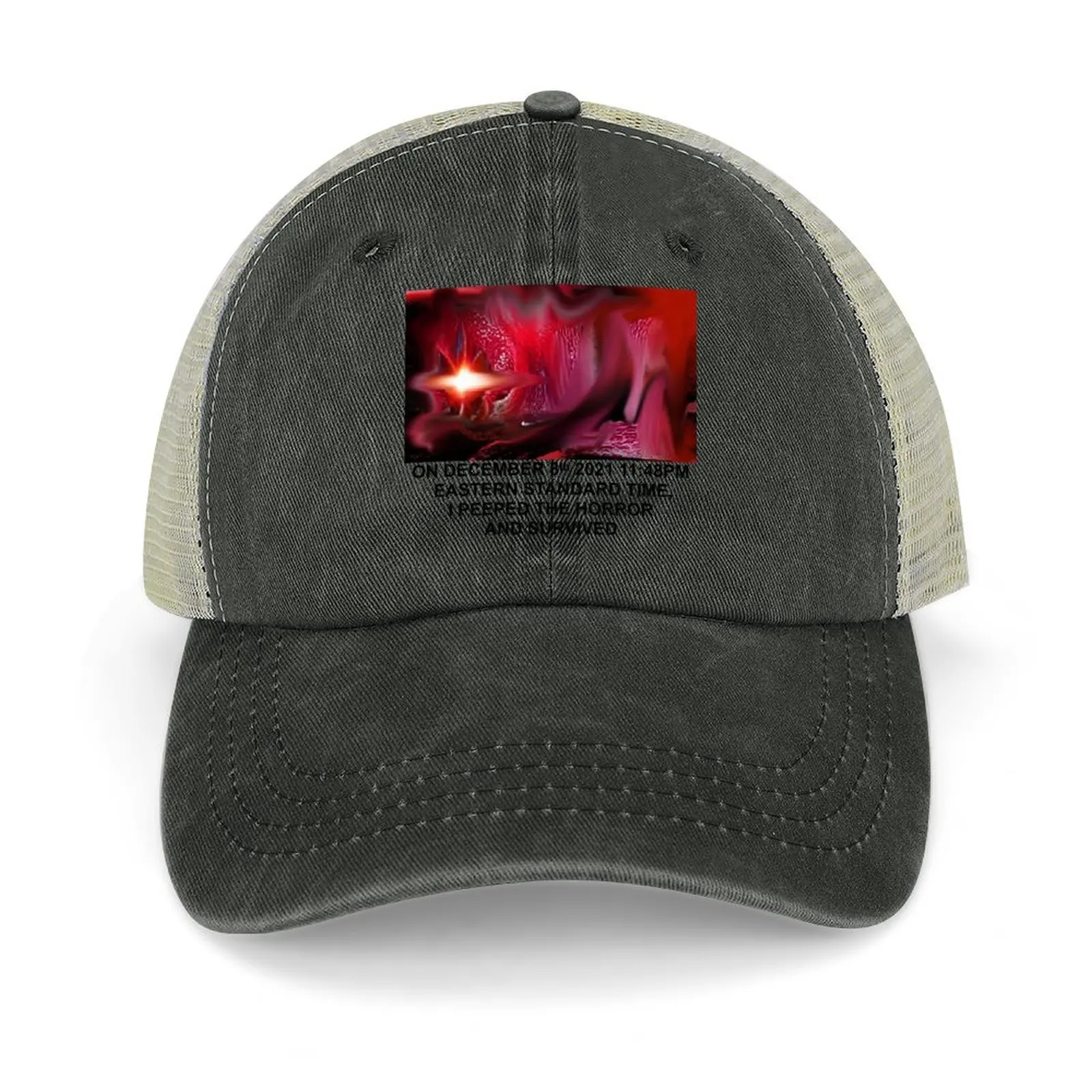 

jerma985 I PEEPED THE HORROR AND SURVIVED Baseball Cap Fashion Beach Horse Hat tactical cap Hood Men's Hats Women's