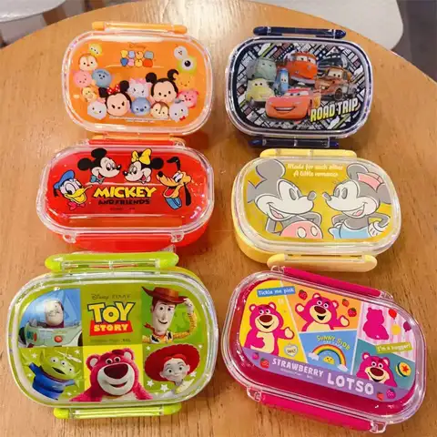 New 300ML Cute Cartoon Toy Story Strawberry Bear McQueen Minnie Lunch Box Fresh-Keeping Box Fruit Bento Box For Students Gift