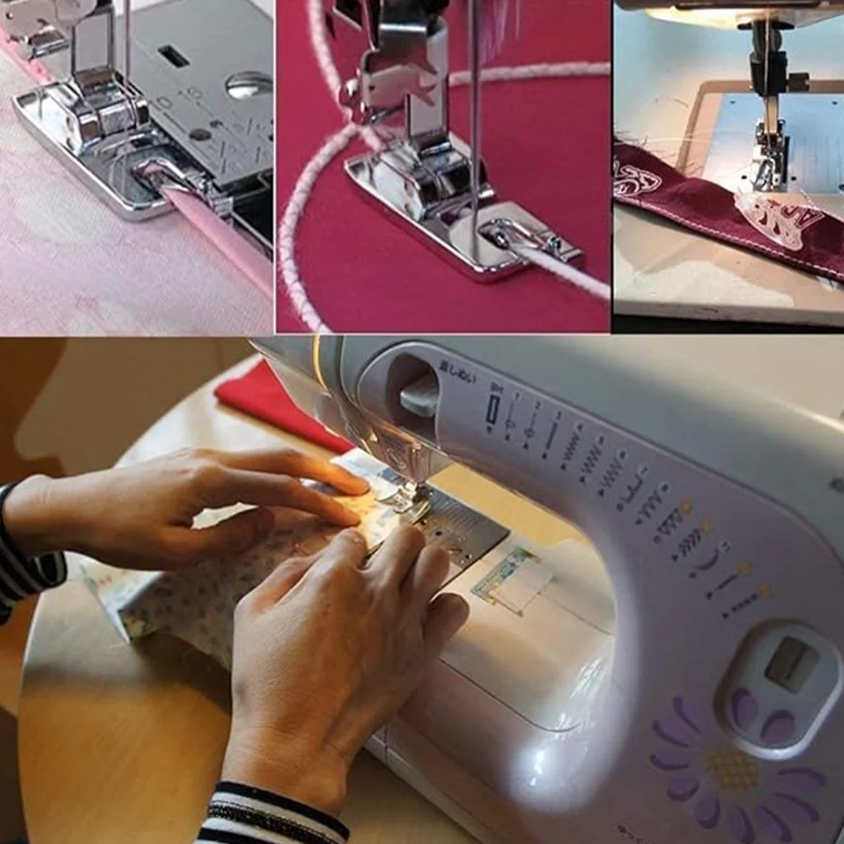 

1set (10pcs) household sewing machine, foot press machine, rolling edge foot as sewing accessory