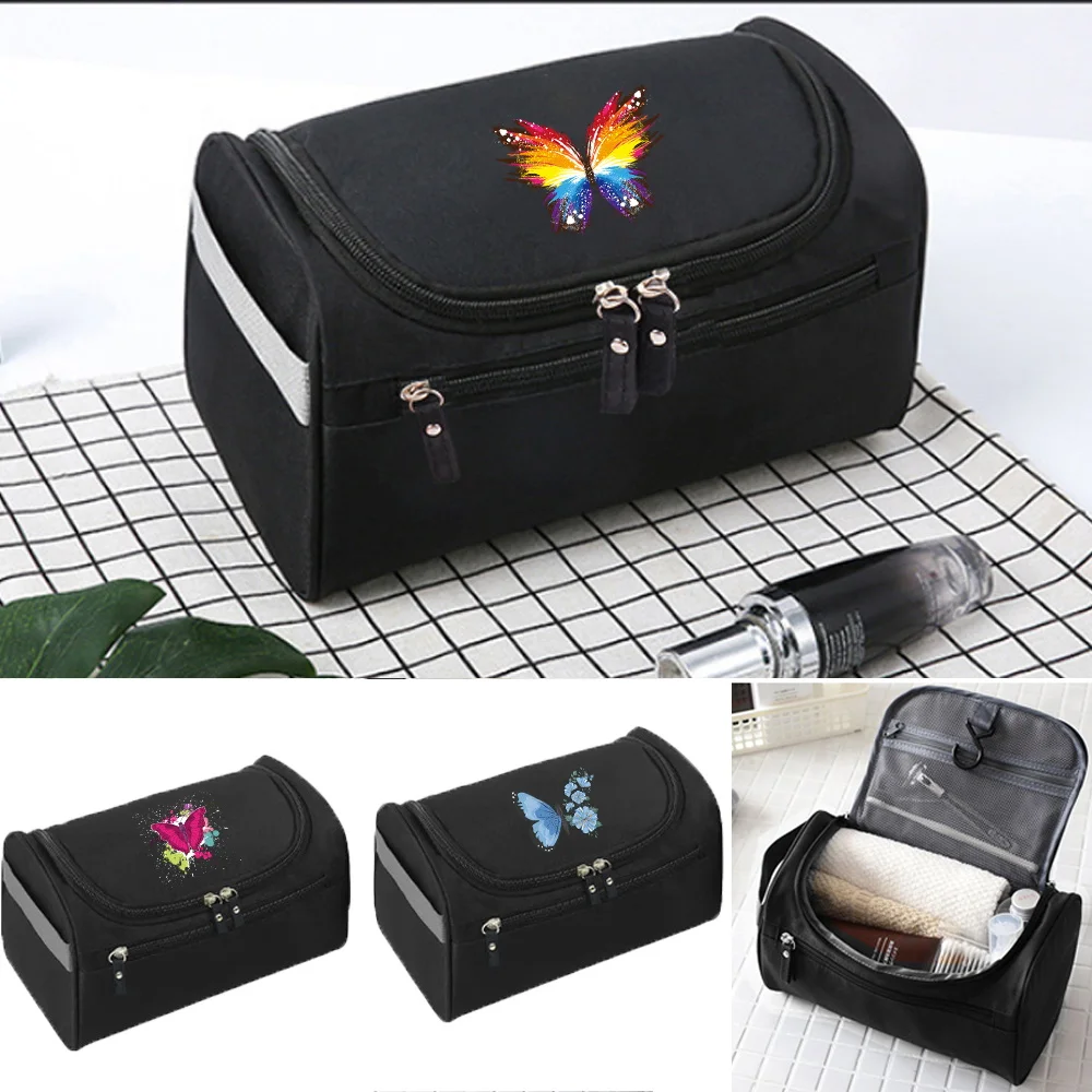 

Fashion Men Business Storage Bag Portable Toiletry Organizer Women Travel Cosmetic Bag Butterfly Hanging Waterproof Wash Pouch