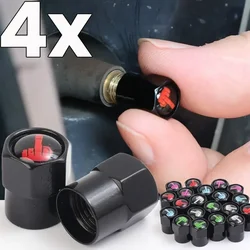 4Pcs/Set Tire Valve Caps Premium Metal Rubber Seal Tire Valve Stem Caps Dust Proof Covers Universal for Cars Motorcycle Bike