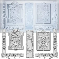 VERIDIAN Baroque Style Silicone Molds Cake Decorating Tools Embossed Pattern Art Mold for Polyclay Air Dry Clay Plaster
