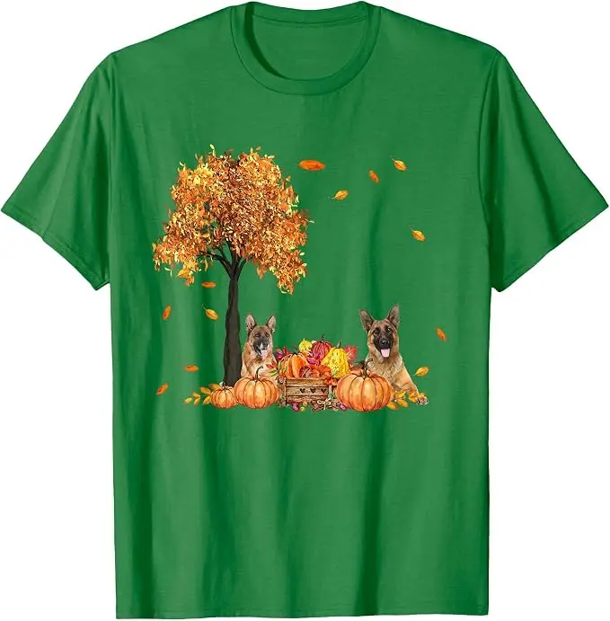 Deutscher Schäferhund Herbstblatt Herbst Hund Thanksgiving Halloween T-Shirt Y2k Hundeliebhaber Ästhetische Kleidung Neuheit Geschenk Weiches Baumwoll-T-Shirt – Detail 21