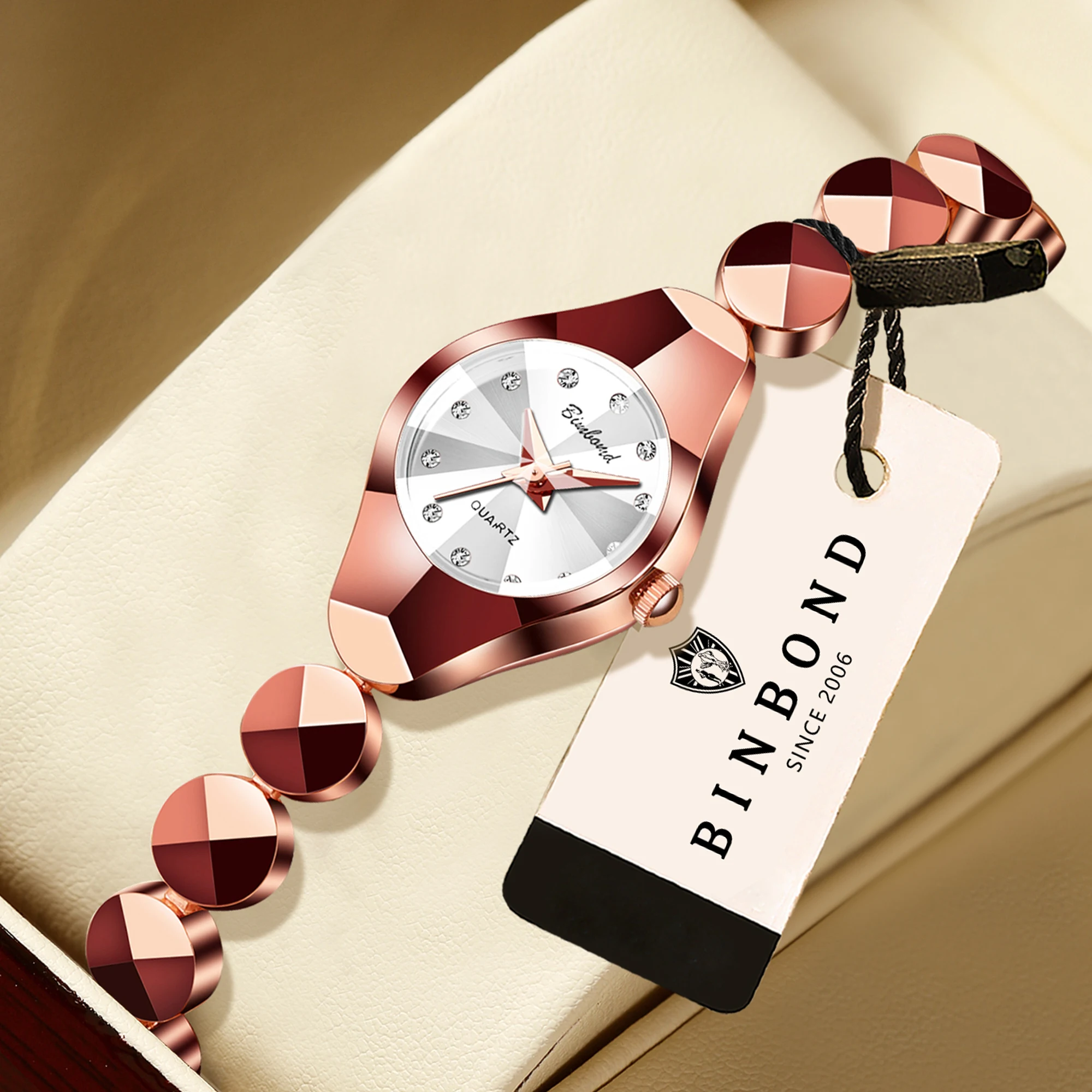BINBOND Original Luxury Scratch-Resistant Quartz Watches For Women Precise Luminous Waterproof Ladies Watch Durable Casual Reloj