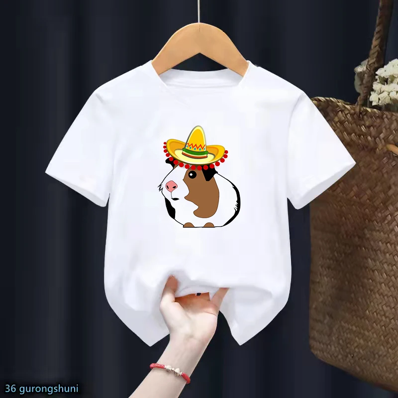 

Cute Capybara Love Boba Animal Print T Shirt Girls/Boy Harajuku Kawaii Kids Clothes White Short Sleeve T-Shirt Summer Tops Tee