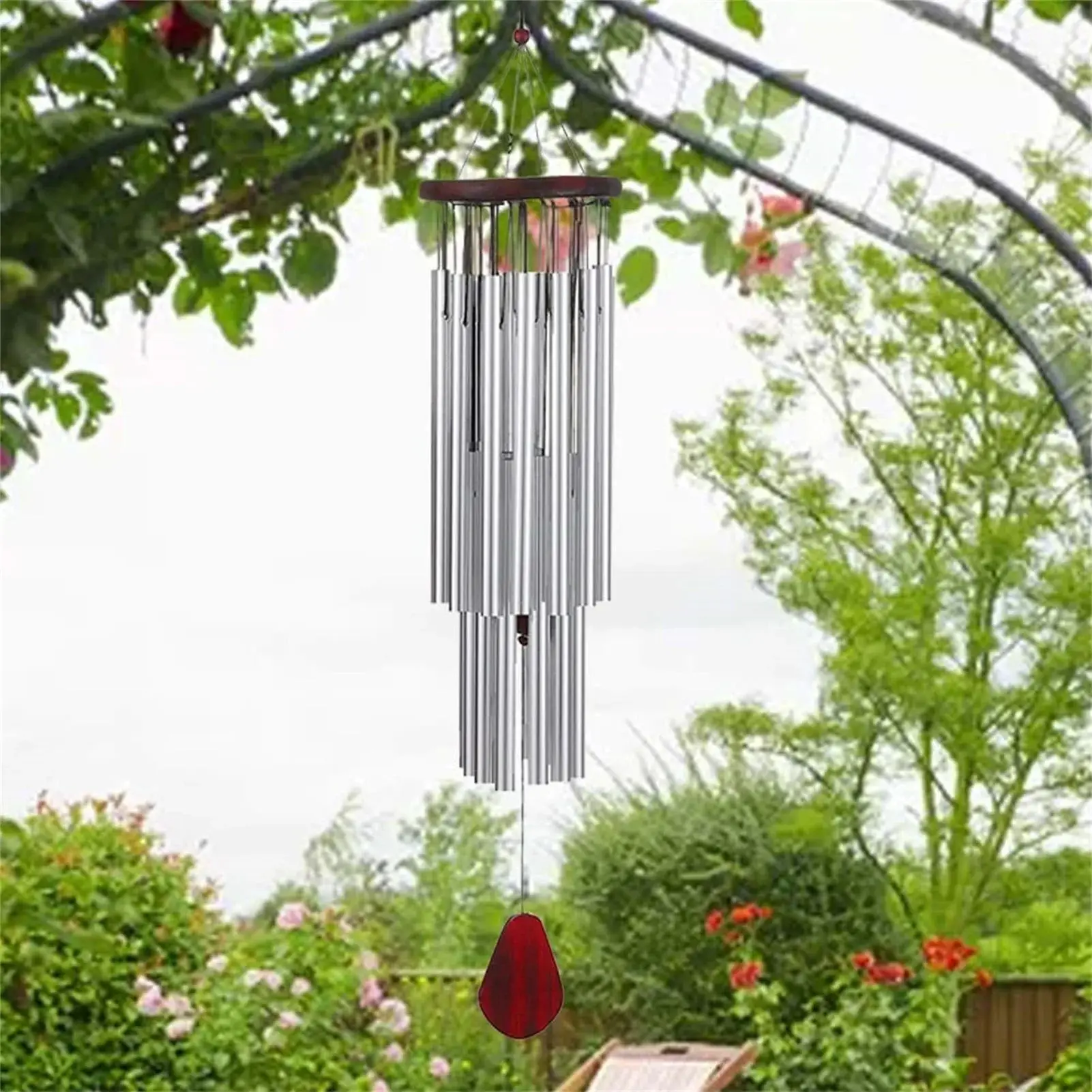 27 Tubes Handmade Wind Chimes Outdoor - Concert Pitch Tuned for Deep Soothing Sounds, Hummingbird Design Large Wind Bell for Gar