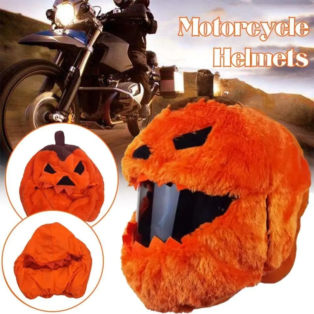 New Halloween Pumpkin Motorcycle Helmet Cover Cartoon Christmas Full Face Helmet Protective Cover Motorcycle Helmet Accessories
