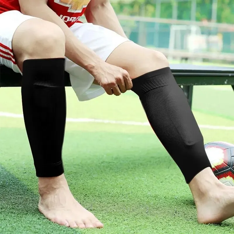 1 Pair Sports Soccer Shin Guard Pad Sleeve Sock For Adult Teens Children Leg Protective Support Football Compression Calf Sleeve