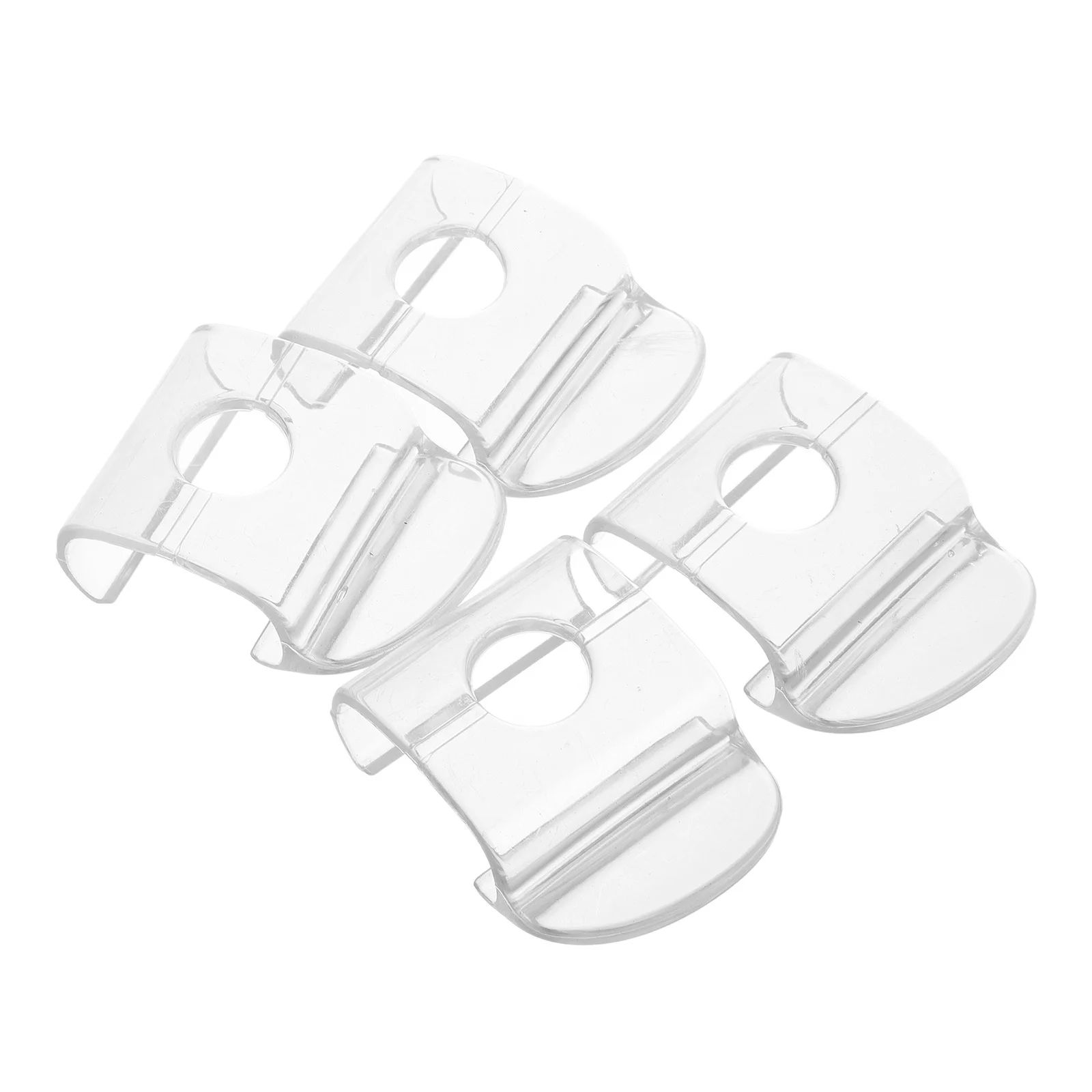 

4pcs Cordless Blind Handles For Pleated Shades Transparent Lift Pull Clamps Pvc Bottom Rail Hold Clips No Drill Curtain Hangers