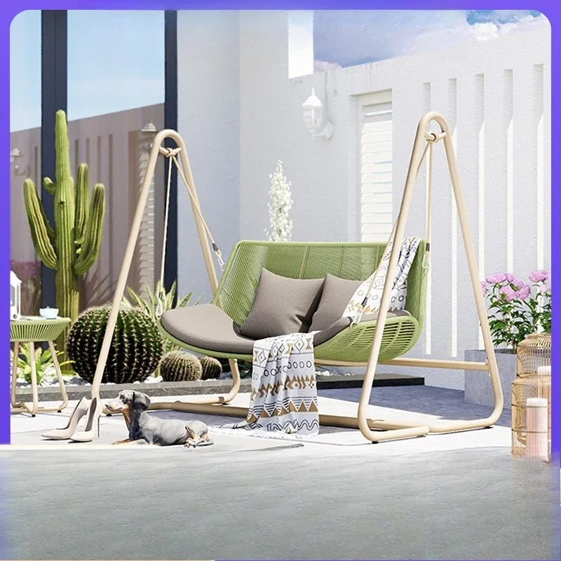 Villa Courtyard Swing Hanging Chair Outdoor Garden Hammock Outdoor Balcony Household Double Rocking Chair High-end Outdoor Swing