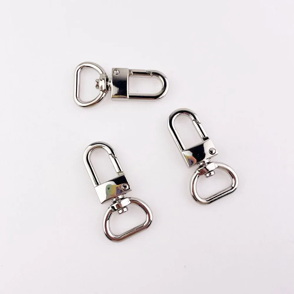 10Pcs 16mm Inner Push Gate Hook for Bag Strap Snap Hanger Hook Keychain Trigger Carabiner Clip Hardware Accessories