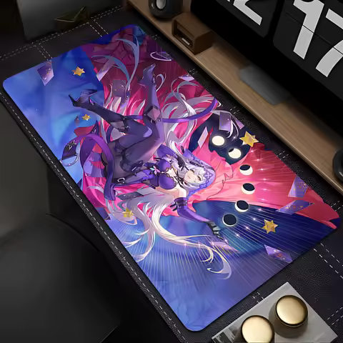Mousepad Anime Mouse Pad Gaming Accessories Office Keyboard Pad Large Desk Mat Rubber H-honkai Star Rail Black Swan Extended Pad