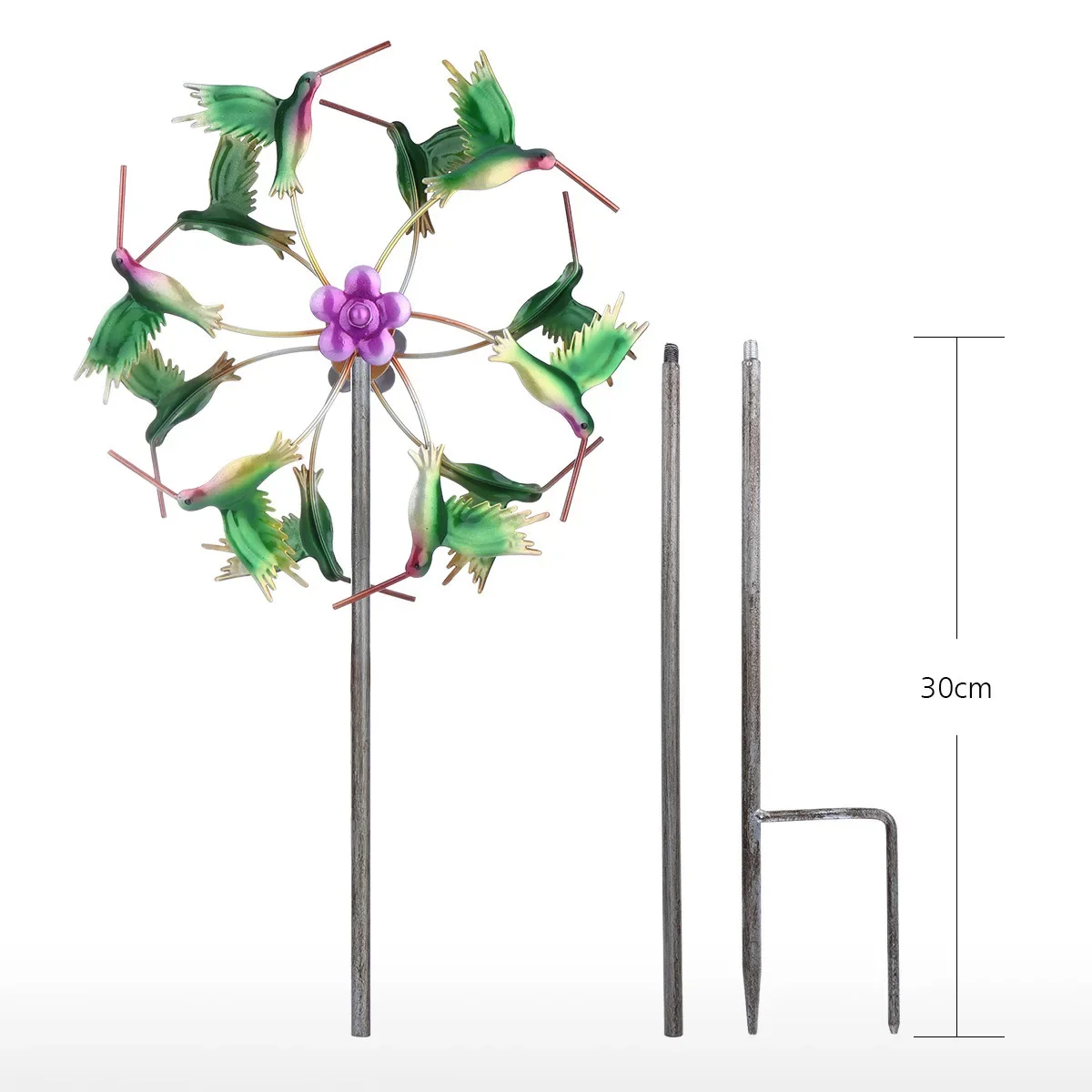 

Creative Hummingbird Abstract Sunflower Metal Iron Windmill Home Garden Courtyard Lawn Decoration for Patio Lawn Decoration