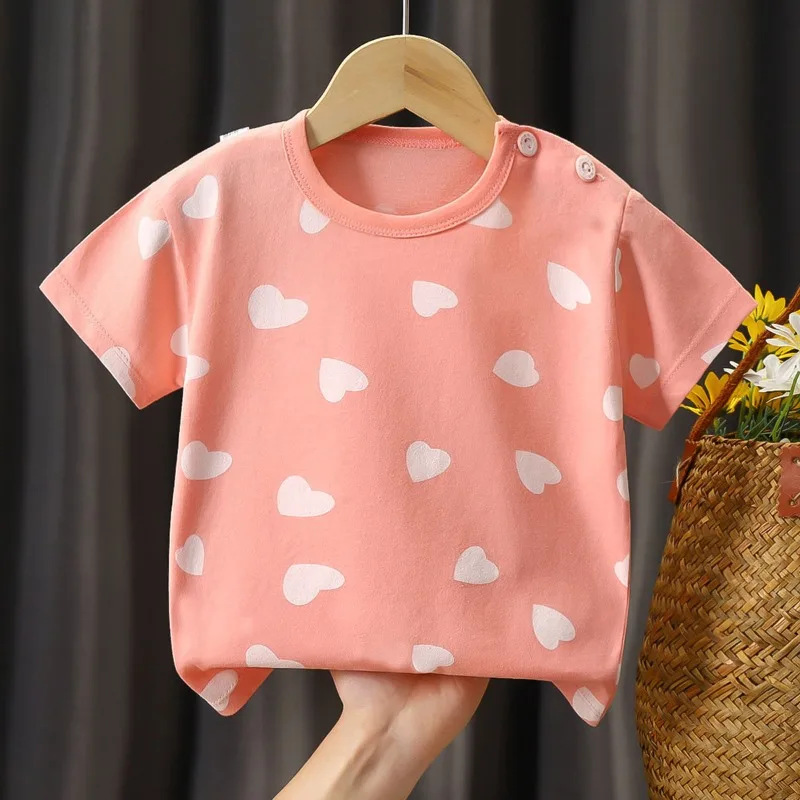 New Kids Summer Short Sleeve Casual T-Shirt Boy Girl Breathable Top Baby Sports Shirt Student Casual T-Shirt Children Pajamas