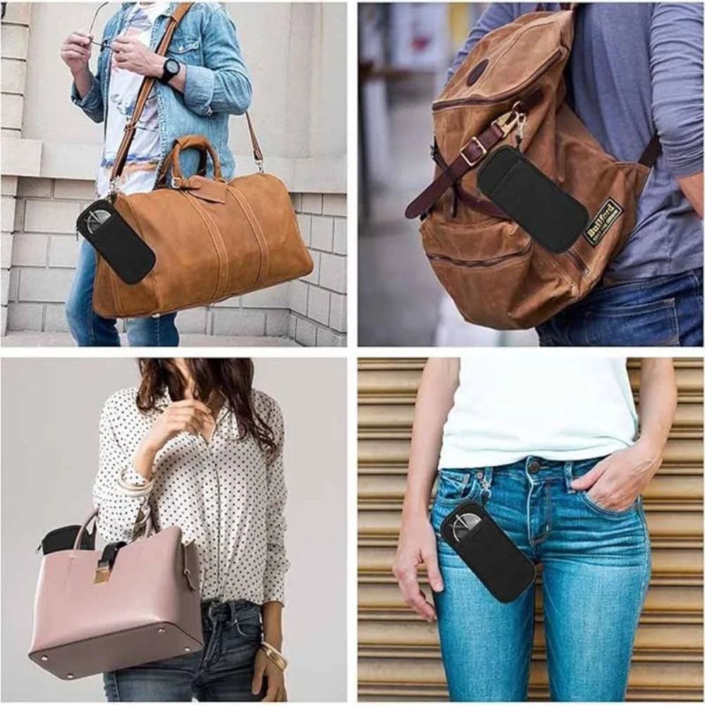 Estuche suave para gafas portátil con hebilla, bolsa para teléfono con cremallera, resistente al desgaste, ultraligera, almacenamiento para teléfono móvil