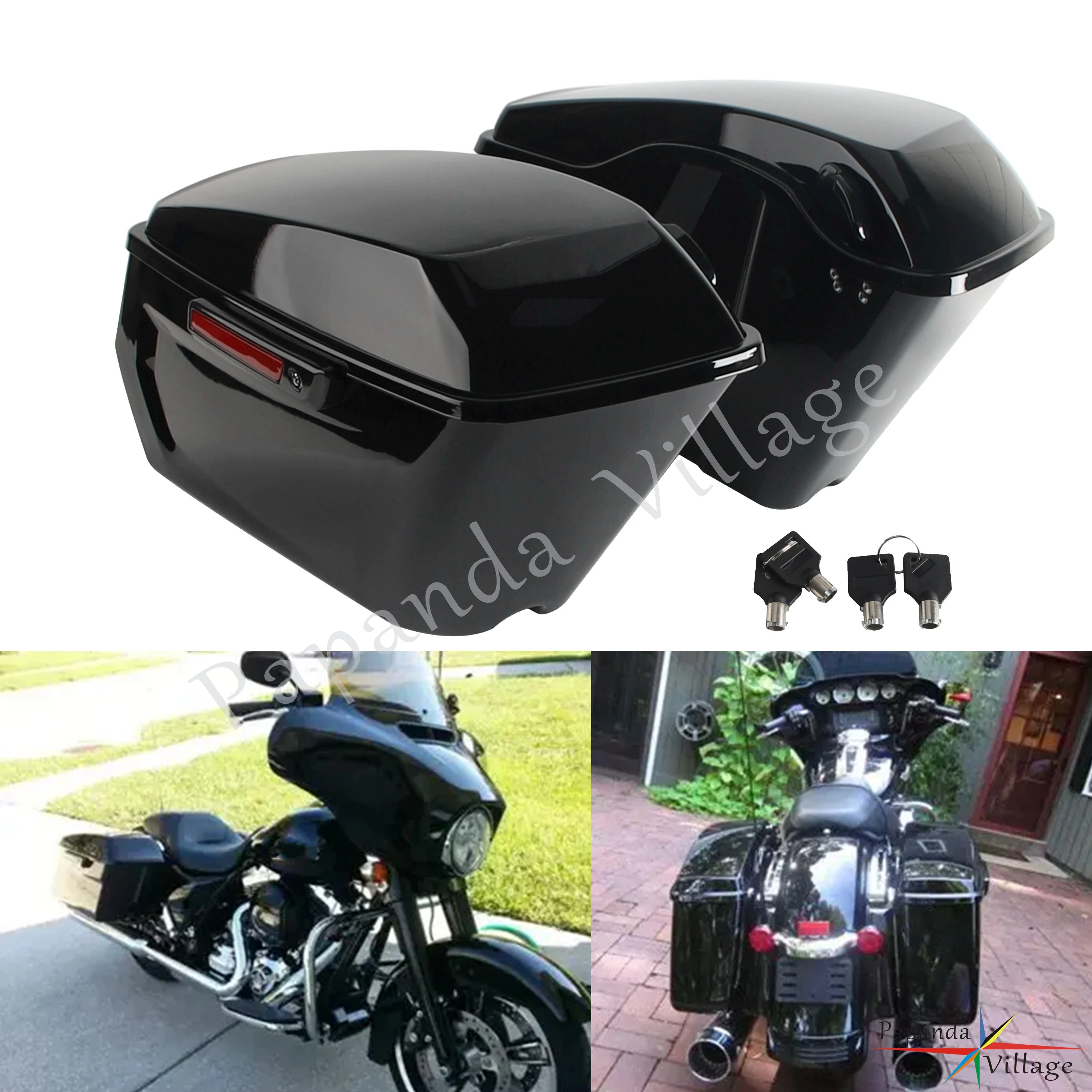 

Motorcycle Hard Saddlebags Trunk For Harley Touring Street Glide FLHX FLHXS FLHXST 2014-2023 Rear Saddle Luggage Storage Boxes
