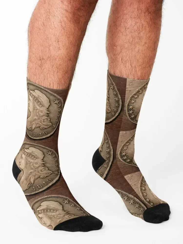 1819 توج التمثال نصف دولار الجوارب الشتاء الحراري الدراجات الرجال القطن عالية الجودة جوارب التنس للفتيات الرجال