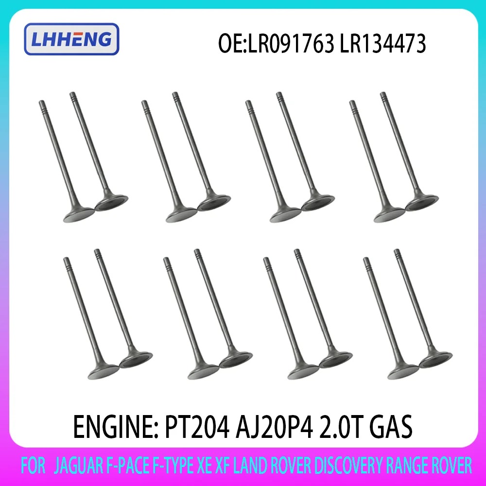 

16PCS Intake & Exhaust Valve Kit Fit For PT204 AJ20P4 JAGUAR F-PACE F-TYPE XE XF LAND ROVER DISCOVERY RANGE ROVER 2.0 L 17-24