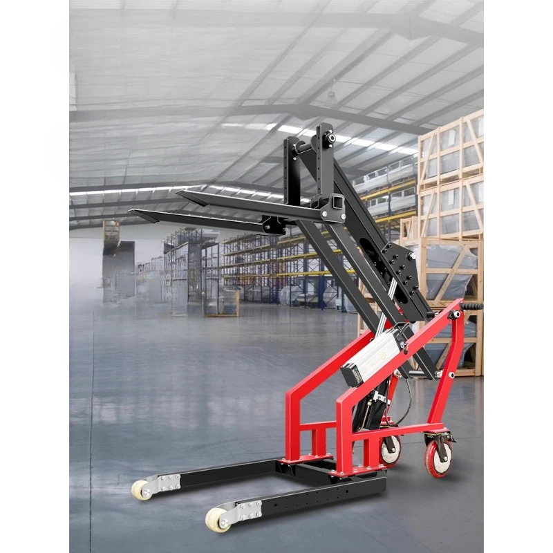 Portable small electric lift truck, driver-push warehouse logistics, hydraulic forklift, multifunctional loading and unloading