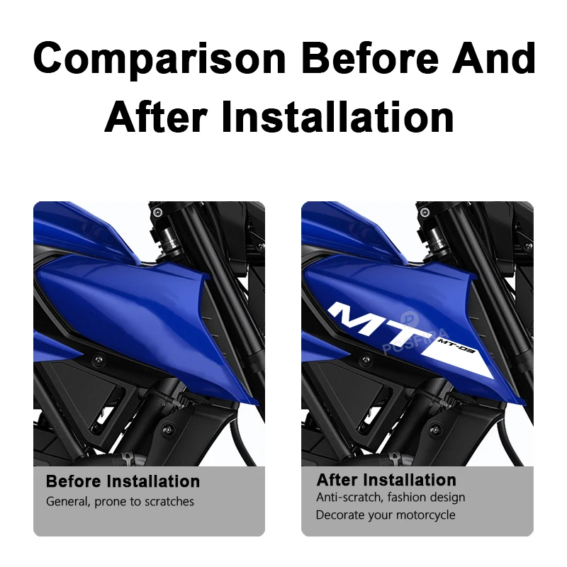 POSFIRA Motorcycle Air Intake Stickers Vinyl Decals for Yamaha MT03 MT 03 2025 2024 2023 2022 2021 2020 MT-03 Accessories