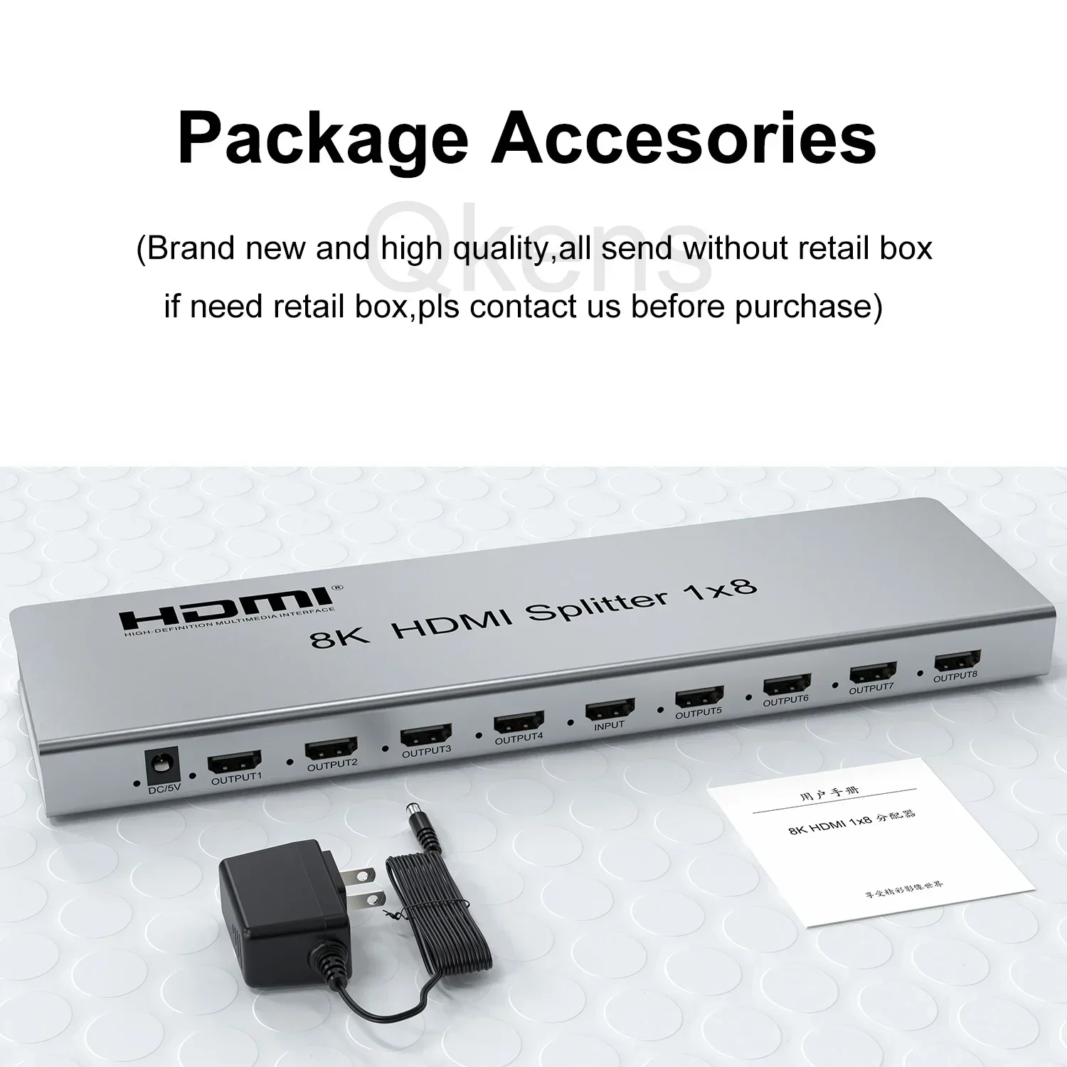 8K HDMI Splitter 1 in 8 Out 4K 60Hz HDMI Splitter 1x8 HDMI Video Distributor Converter 3D for PS4 Camera Laptop PC To TV Monitor