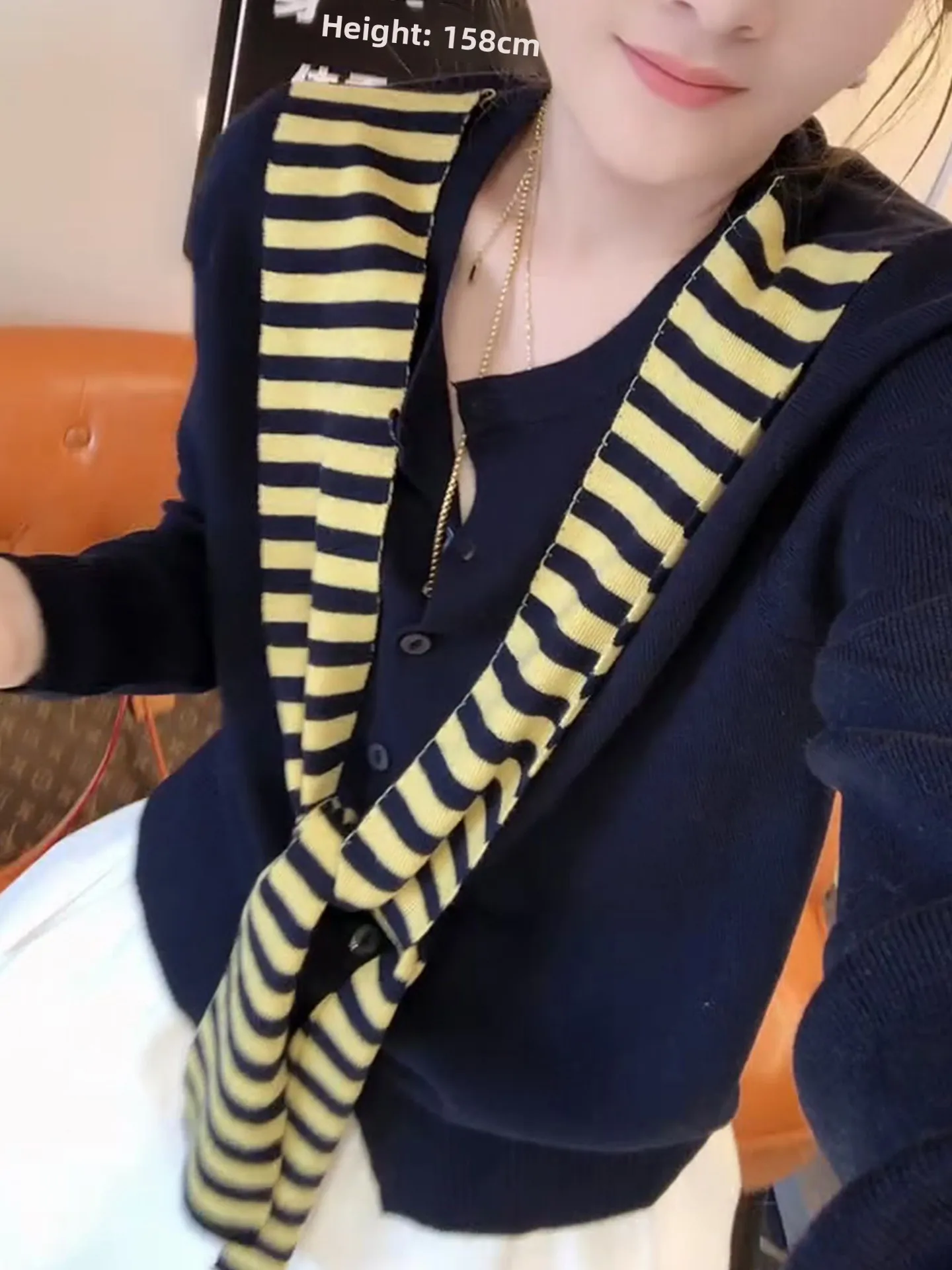 

Comfortable Striped Knitted Cardigan Women's Commute Faion Long Sve Single Button Simple Sle Autumn 2025 Outerwear