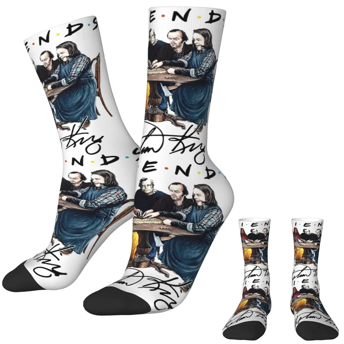 

Носки King Horror Friends, осенние чулки с героями ужасов Стивен Кинг, новинка, мужские мягкие носки, уличные носки против пота