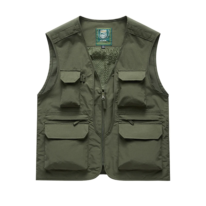 Summer Men Tactical Hiking Fishing Vest Multi-Pocket Photographer Waistcoat Outdoor Leisure Male Thin Cargo Jacket Vests S-5XL