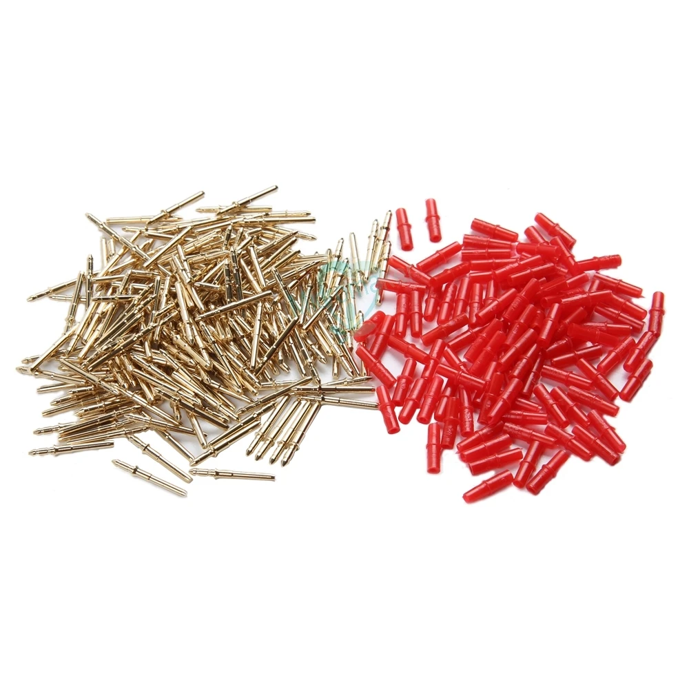 980sets/bag Dental Small Brass Pins with Red Plastic Sleeves Conjunction Nail 1.6mmX18mm Brass On Stone Model Work