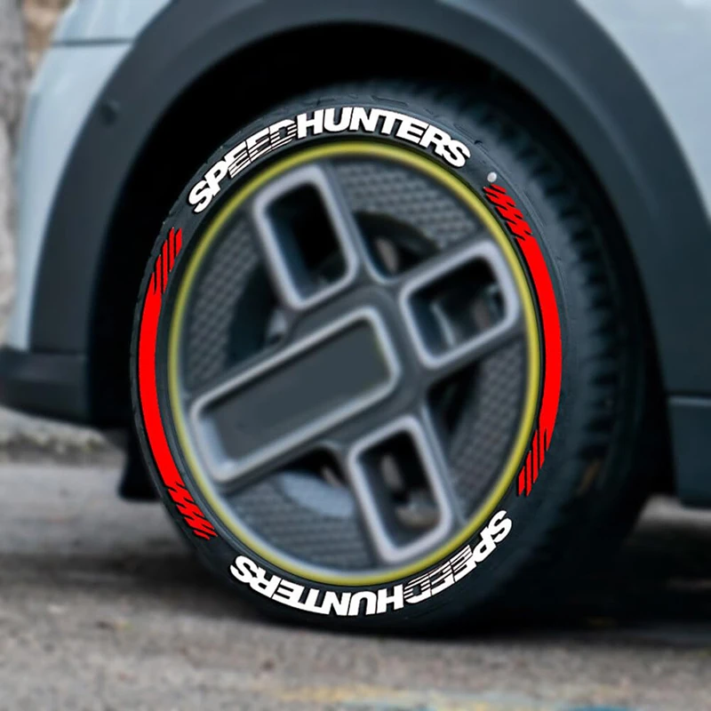 

16pcs/lot SPEEDHUNTERS Car Tire Wheel Stickers 3D PVC Permanent PVC joined Tire Personalized Tyre Letters Decals for 4 Tires