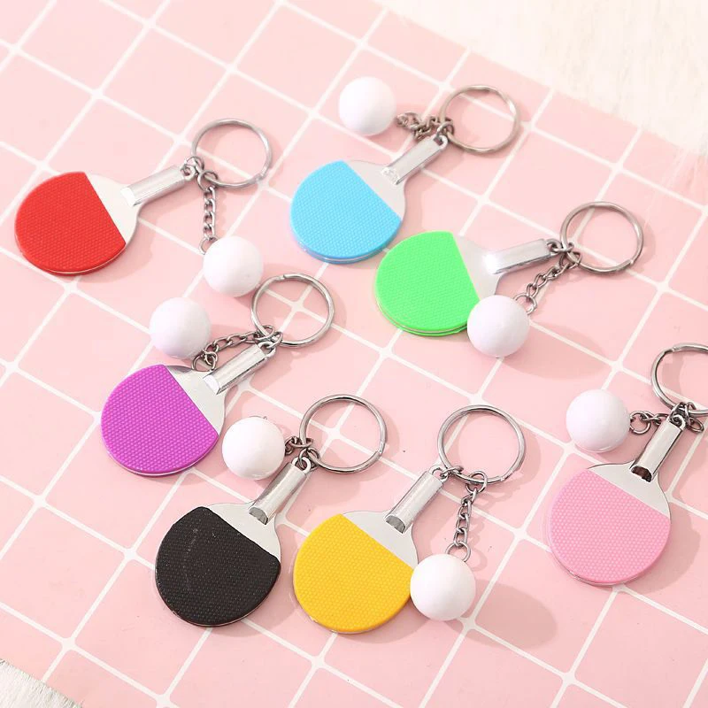 Sport Ping Pong Table Tennis Ball Badminton Bowling Ball Keychain Key Chain Keyring Key Ring Souvenir Gift Ornament