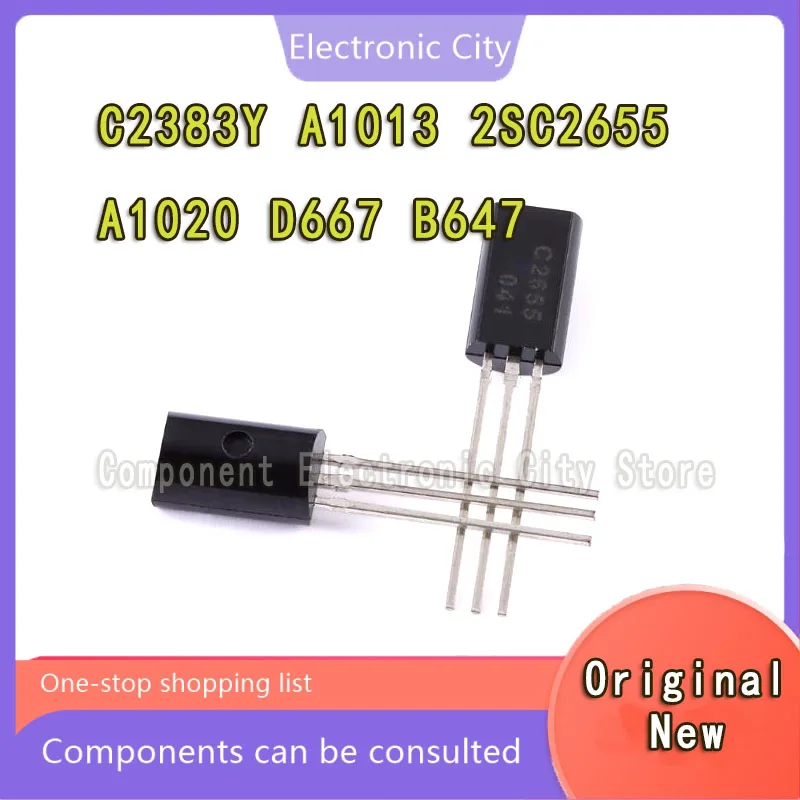 Transistor à tube triode de puissance, C2383Y, A1013, 2SC2655, A1020, D667, B647, 100 pièces