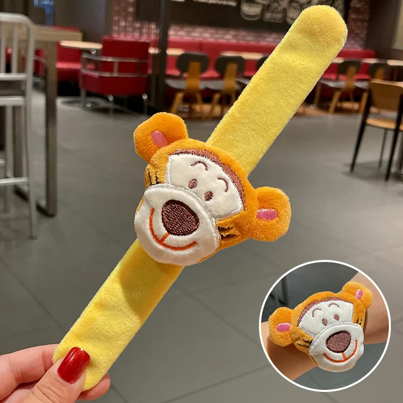 Disney Cartoon Pat Circle Anime Figure Winnie The Pooh Donald Duck Plush Doll Bracelet for Girls Toys Birthday Gift