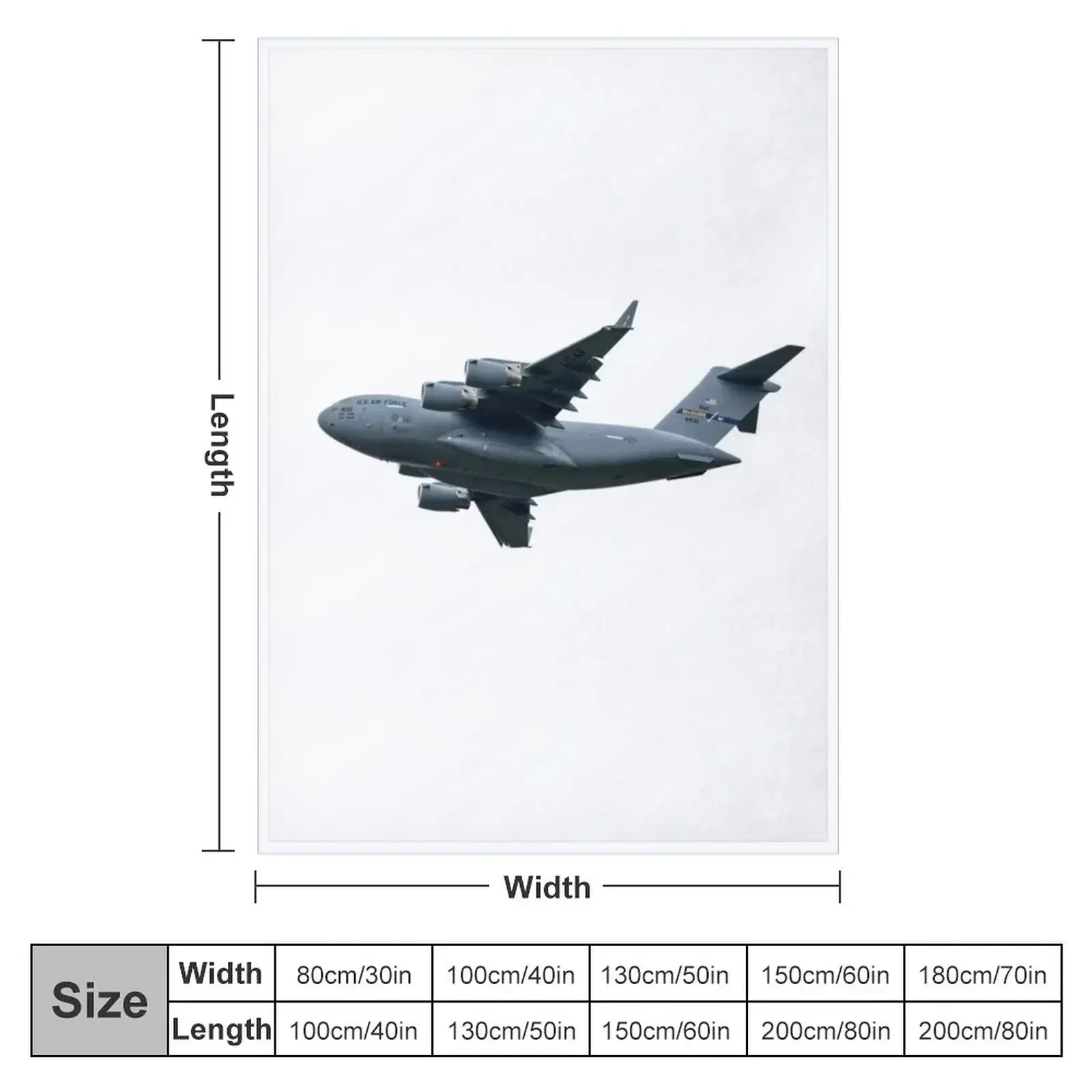 USAF C-17 Globemaster 111 Throw Blanket Hairy Luxury St wednesday Luxury Blankets