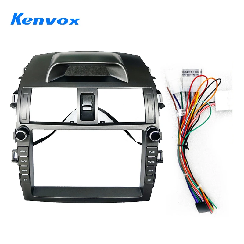 Android Car Radio Installation Fascia Frame For Toyota Corolla 2007-2013 2din stereo Panel Dash Mount Kit wire harness cable