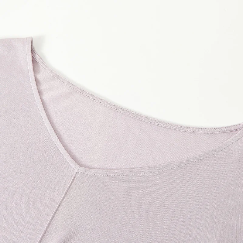Silk Sleepwear Women's Knitted Comfortable Breathable Loose Home Five-Quarter Sleeve Nightgown Seven-Quarter Pants Pyjamas