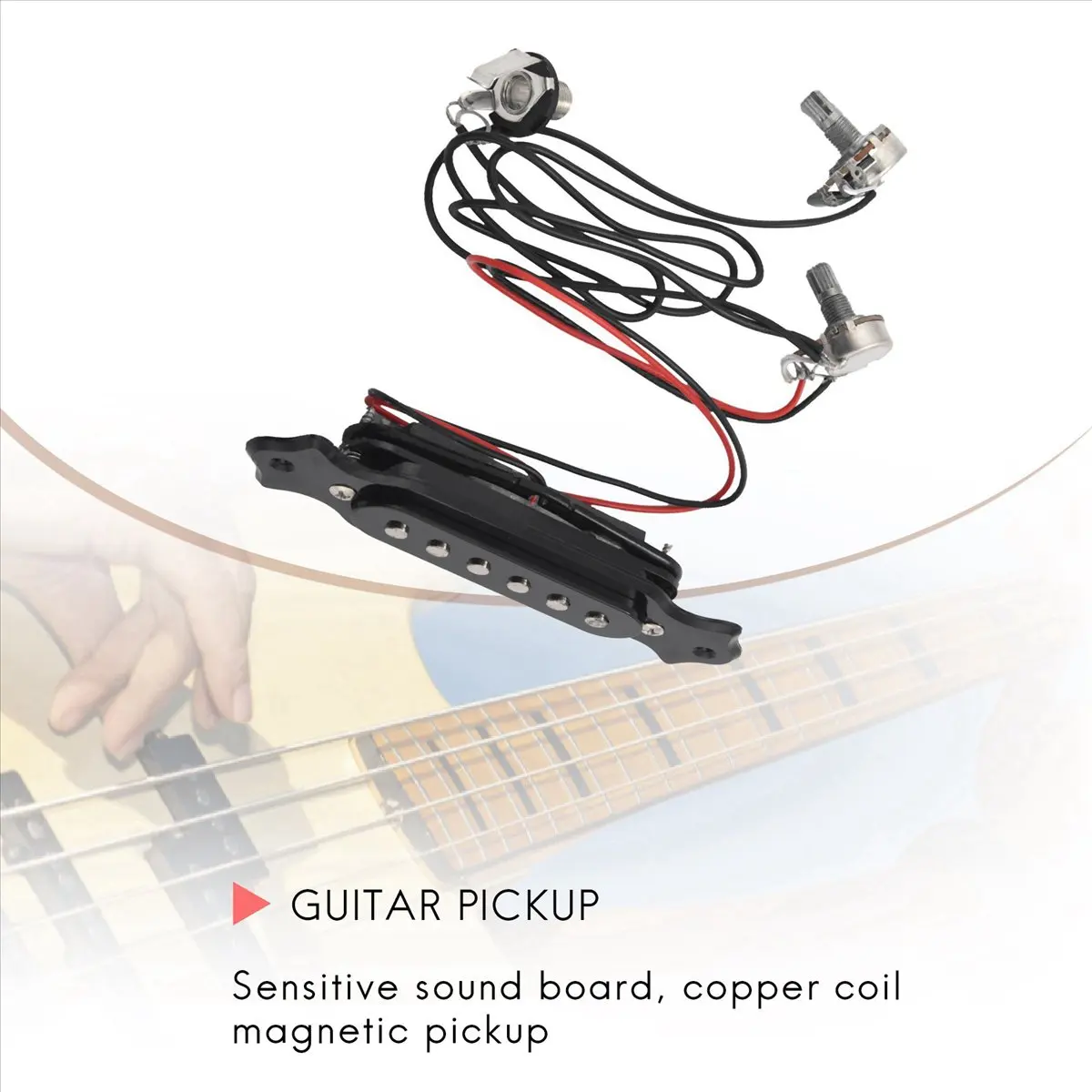 فعال - لاقط صوتي مغناطيسي 20X للجيتار باللون الأسود #5