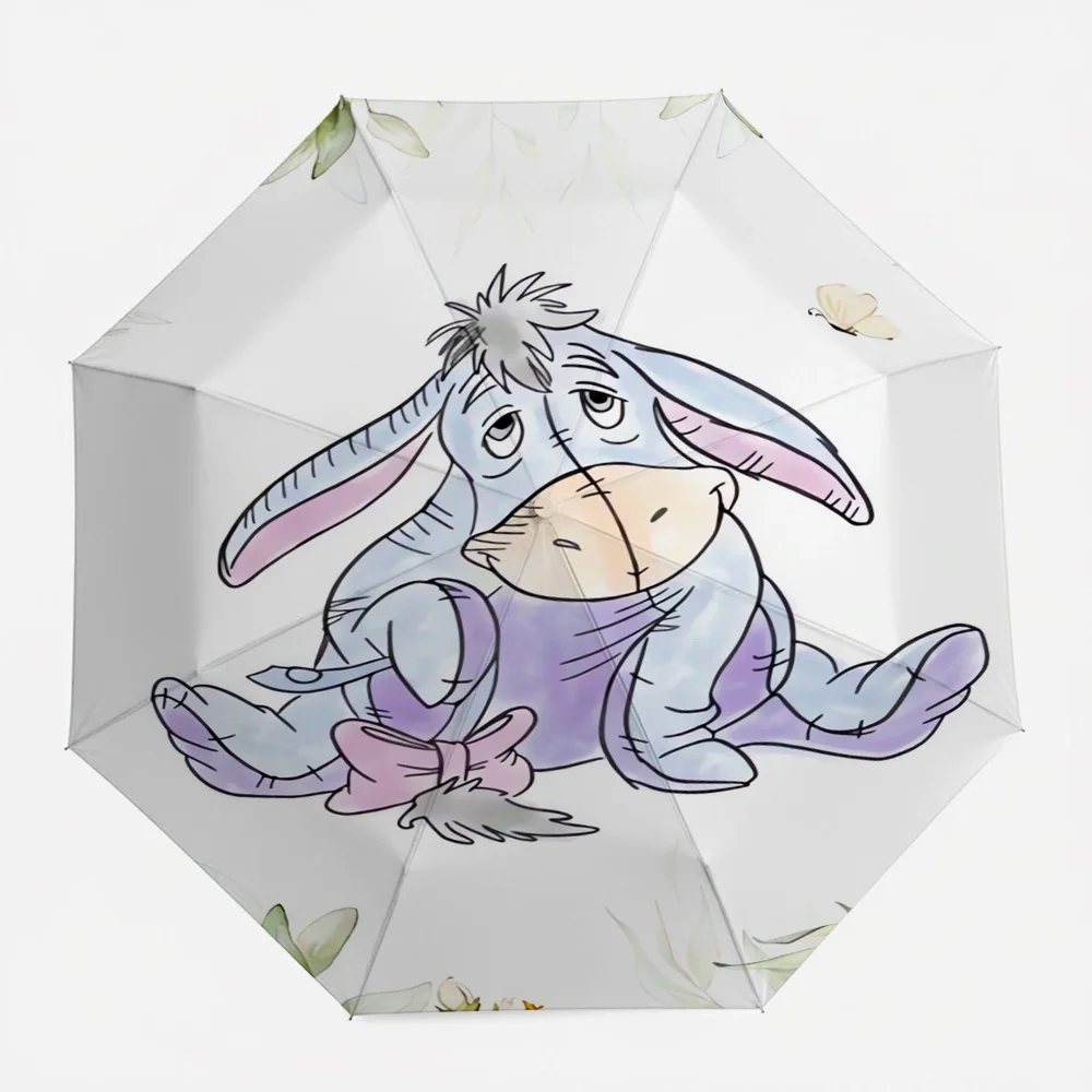 

Автоматический складной зонт Disney Winnie the Pooh Eeyore с розовым бантом и акварельным принтом в виде бабочки, ветрозащитный, водонепроницаемый, дорожный зонт
