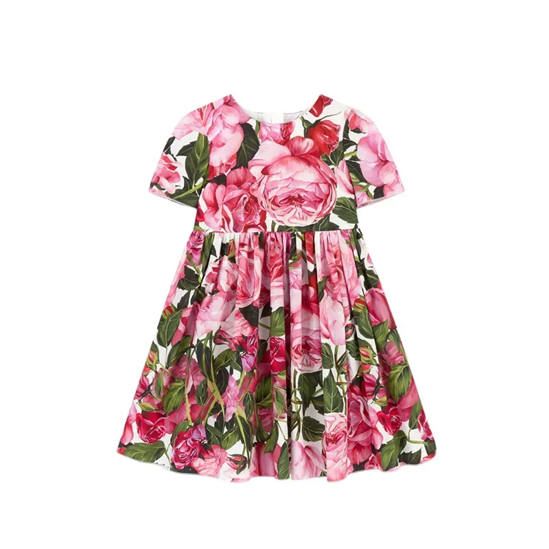 Summer New Kids Princess Short Sleeves Dress Cute Girls Clothing Robe Enfant Fille Child Party Girls Dresses Elegant