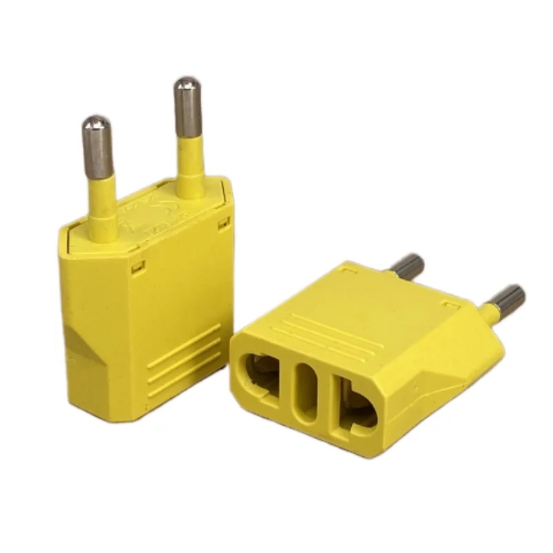 الاتحاد الأوروبي التوصيل محول CN الأمريكية الولايات المتحدة إلى الاتحاد الأوروبي اليورو الأوروبي روسيا كوريا إسبانيا فرنسا BR السفر محول 2Pin التيار المتناوب محول الطاقة