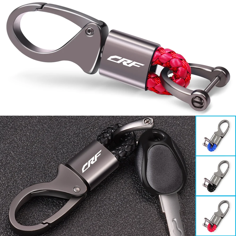 

For HONDA CRF 150 230 250 450 1000 R F X Motorcycle Fashionable Woven Rope Keychain Personalized Horseshoe Buckle Keyring Gift