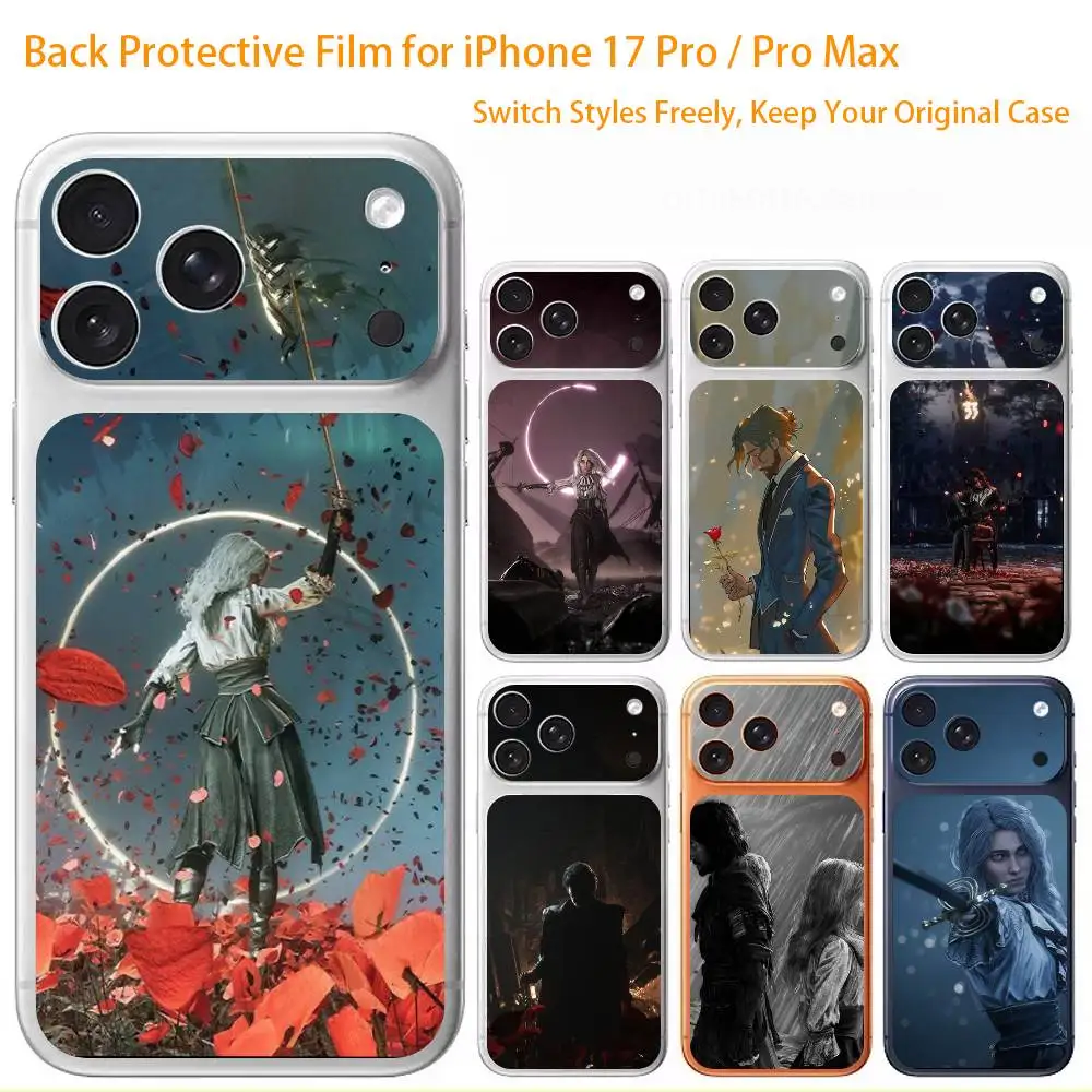 

Game C-Clair Obscur Expedition 33 Premium Skin Wrap for iPhone 17 Pro/Max, Back Frame Camera Protective Decal (Not Case)