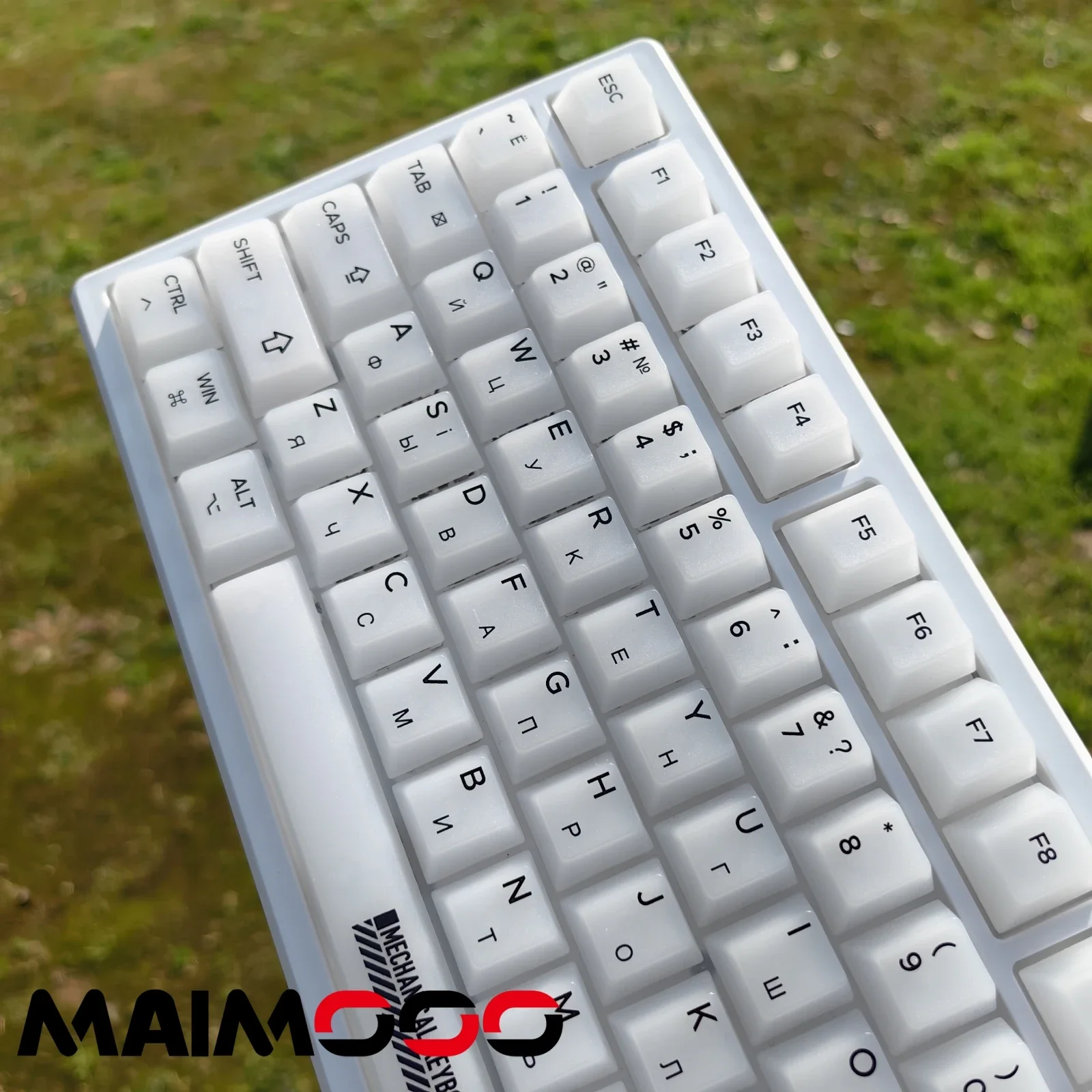 Translucent Russian Keycap Matte 122Key Cherry PC Material DIY Mechanical Keyboard Simple Office Game Matte Milky White Keycap