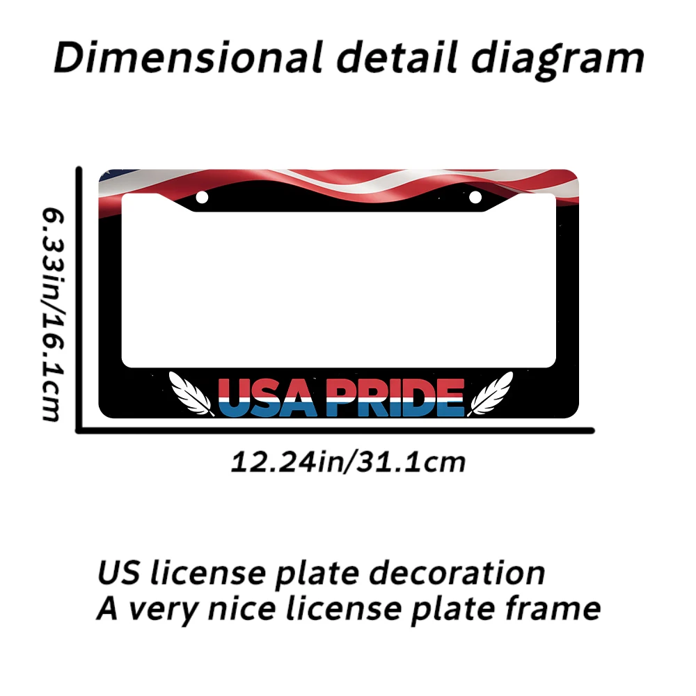 1 قطعة أحمر أبيض أزرق الولايات المتحدة الأمريكية العلم نمط 2 حفرة إطار لوحة الرخصة مادة الألومنيوم 6x12 بوصة مع المسمار مجموعة الرجعية الوطنية سيارة